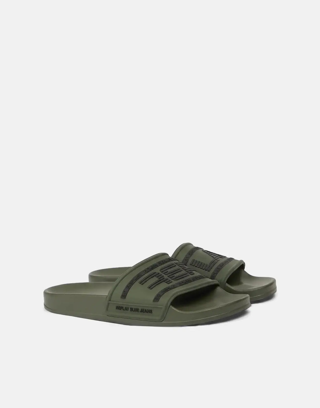 Replay Up Graven Mil Green/Black Slides - view 3