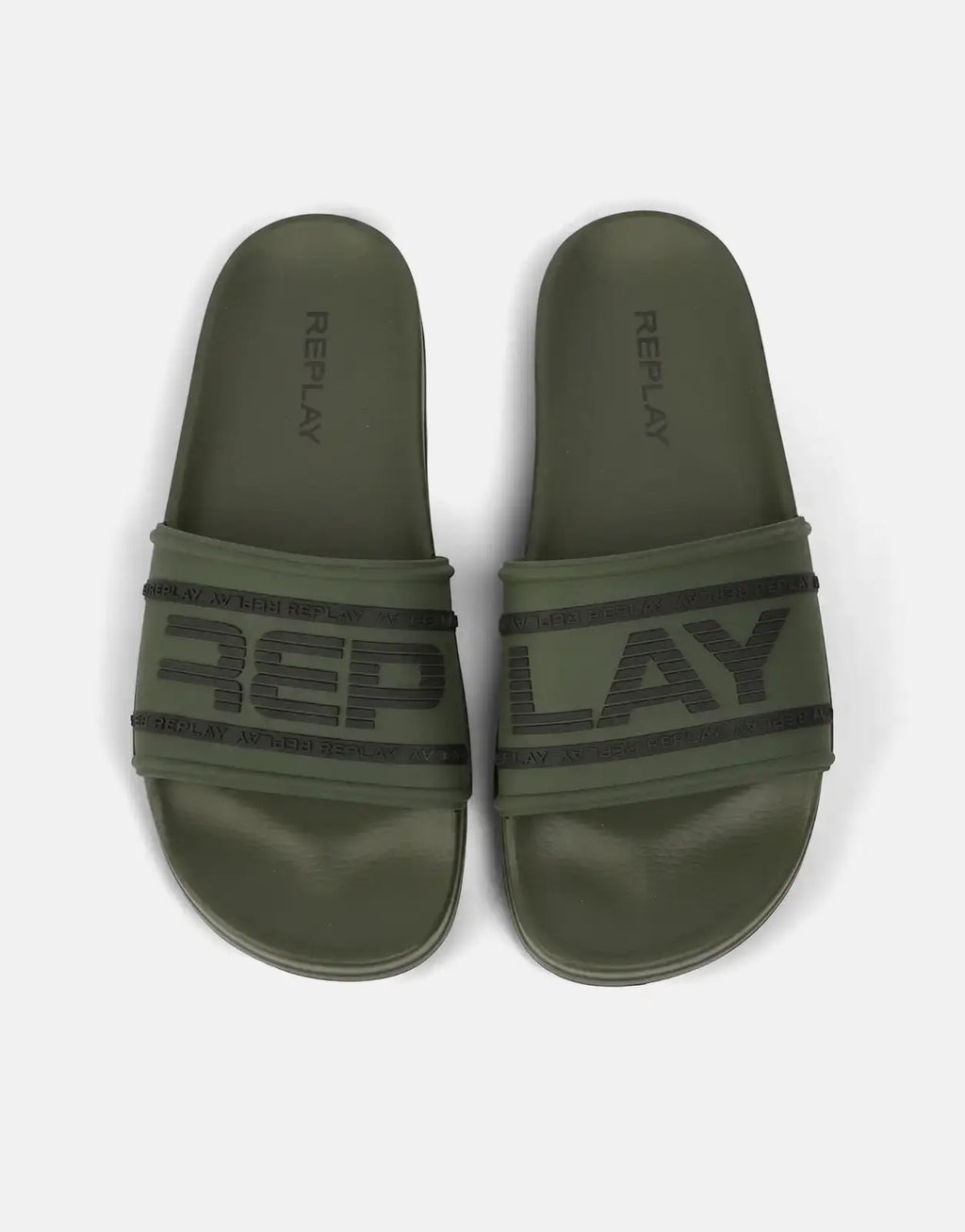 Replay Up Graven Mil Green/Black Slides - view 4
