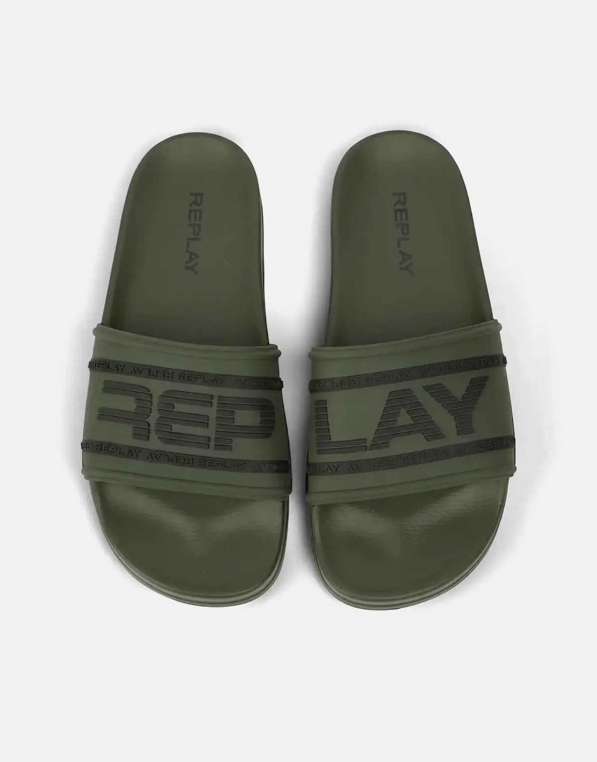 Replay Up Graven Mil Green/Black Slides - view 4