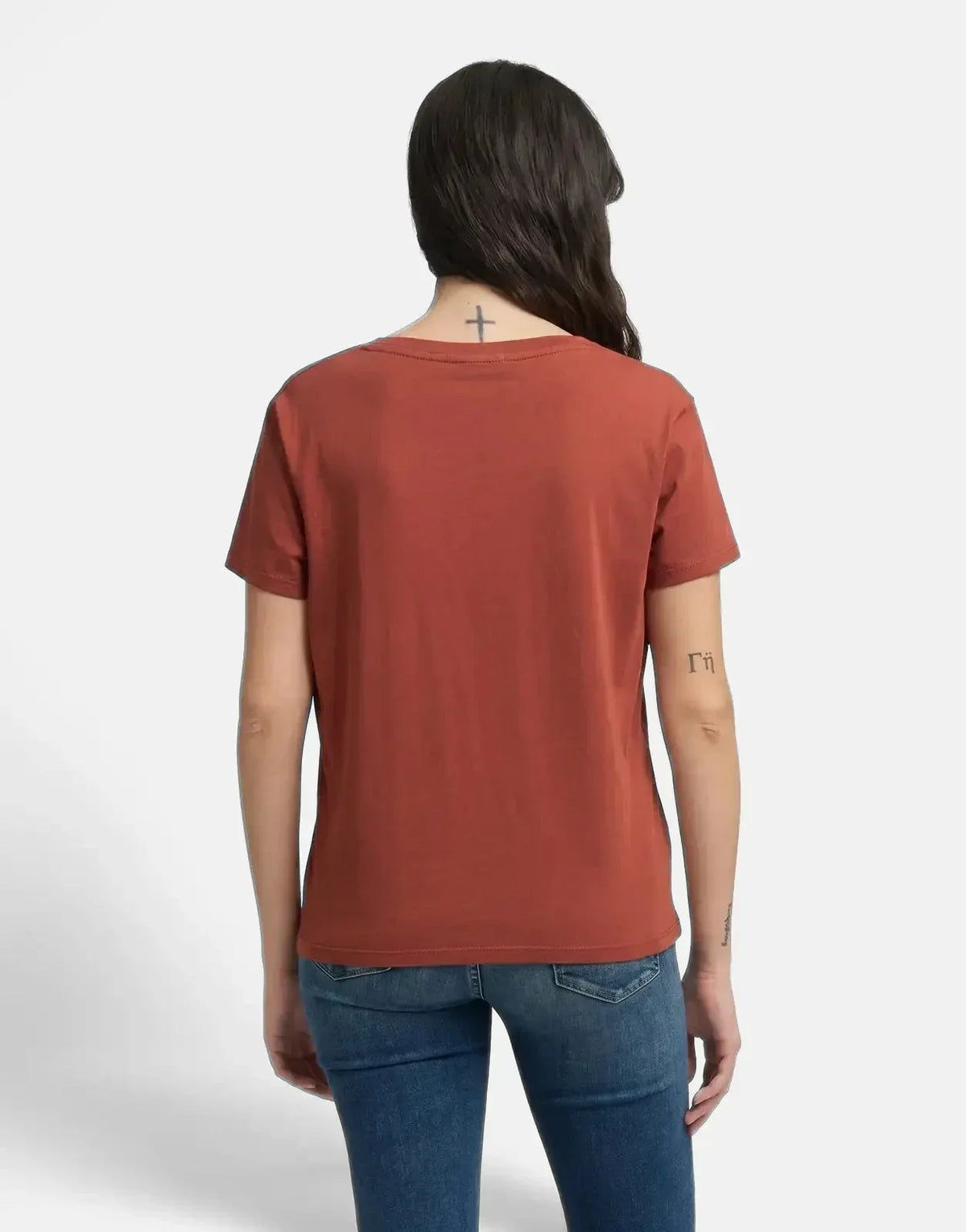 Replay V-Neck Brick Brown T-Shirt - view 2