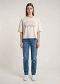 Replay Women Cropped Embossed Logo T-Shirt