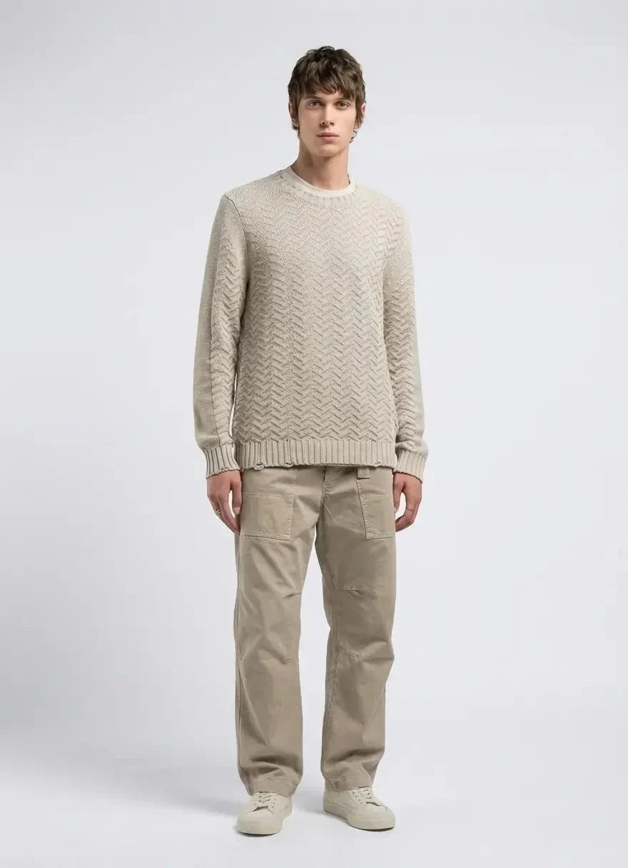 Replay Zig-Zag Brown Rice Knitwear