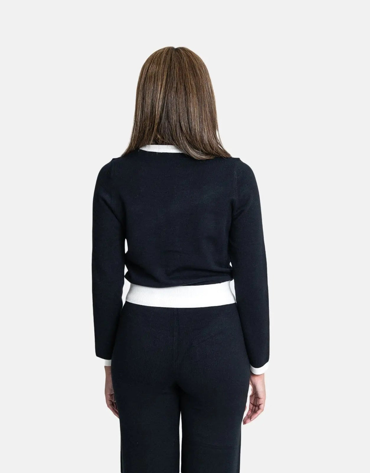 Sissy Boy Basic Contrasted Knit White/Black Cardigan - view 2