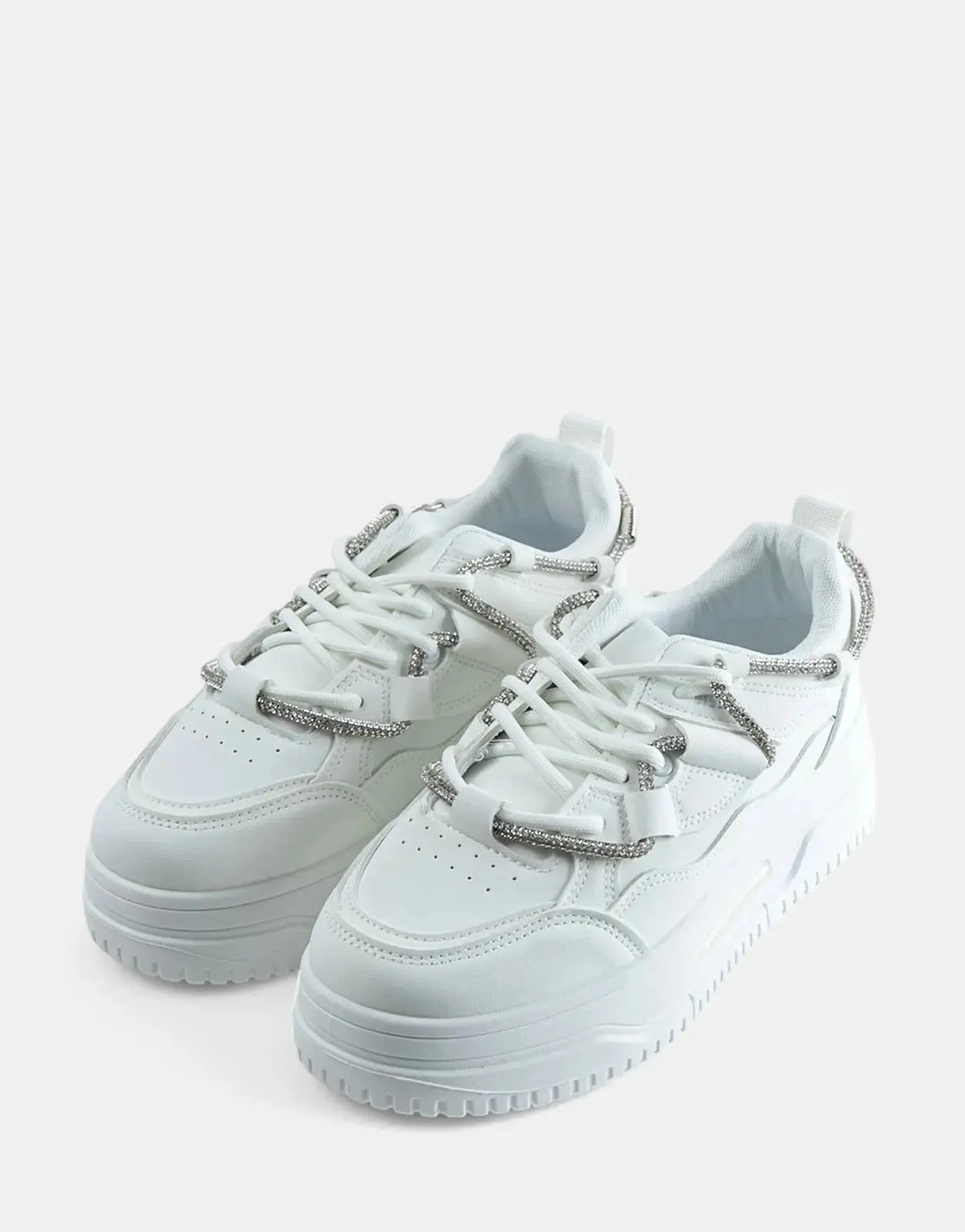Sissy Boy Chunky White Diamante Band Sneakers - view 2