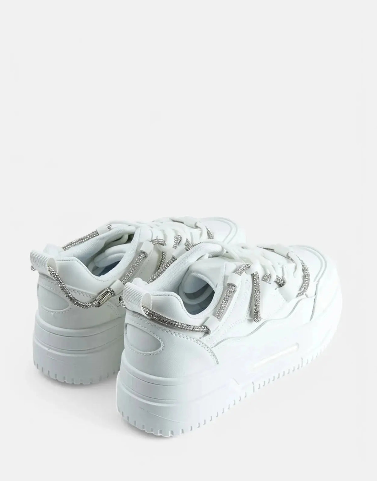 Sissy Boy Chunky White Diamante Band Sneakers - view 3