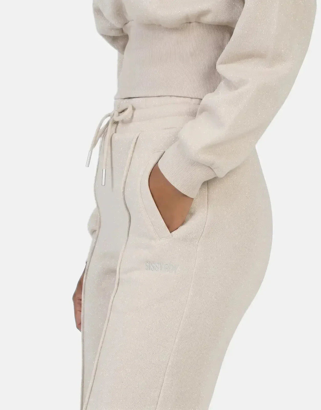 Sissy Boy Fables Glitter Fleece Wide Leg Stone Sweatpants - view 3