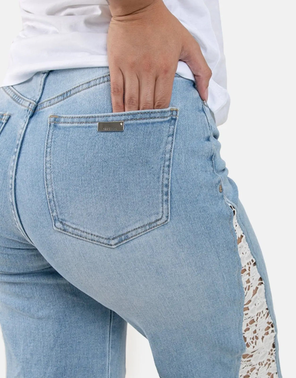 Sissy Boy High Waist Crochet Inset Wide Leg Lt Vintage Jeans - view 3