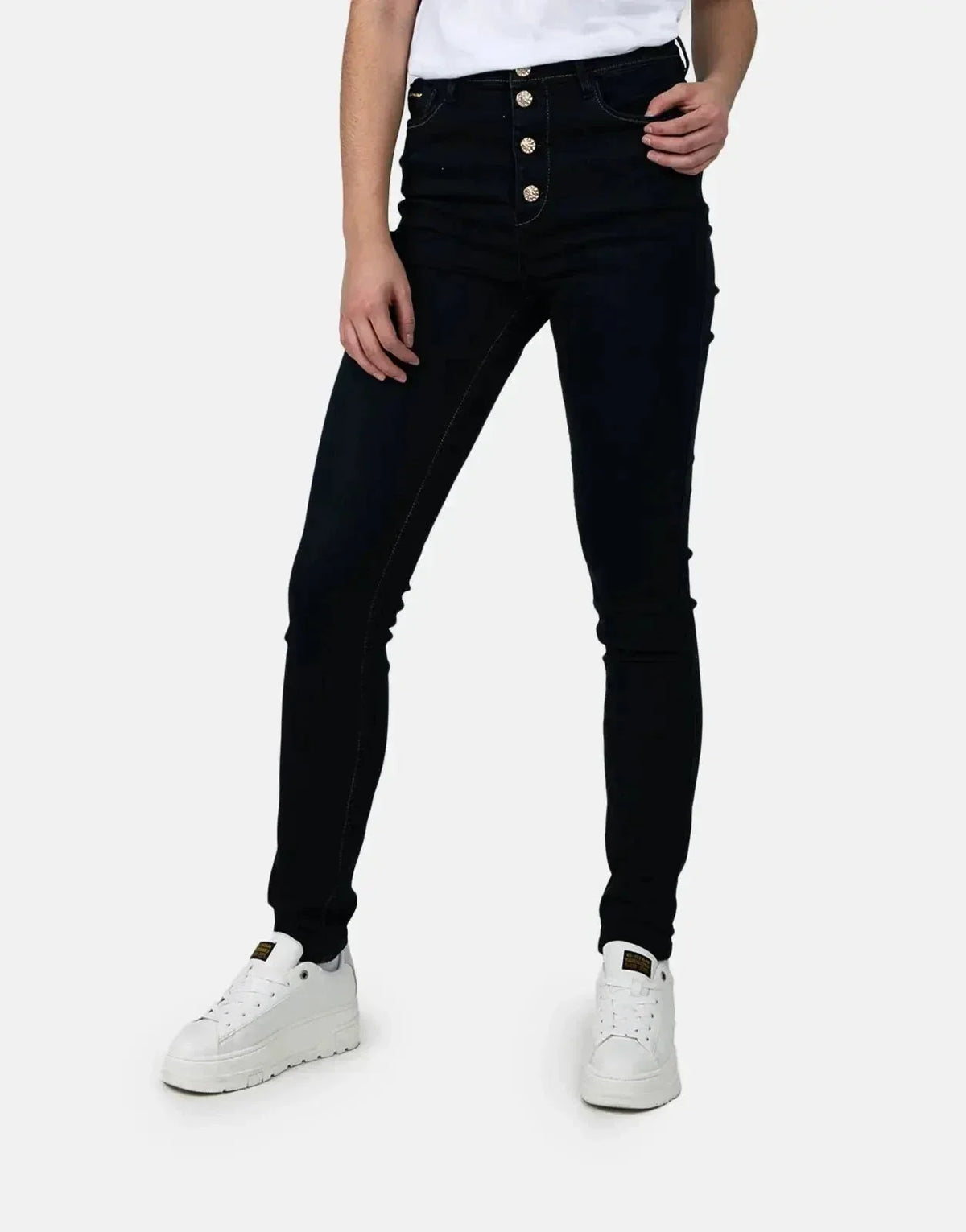 Sissy Boy High Waist Skinny With Exposed Buttons