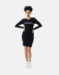 Sissy Boy Knitted Bling Logo Dress Black
