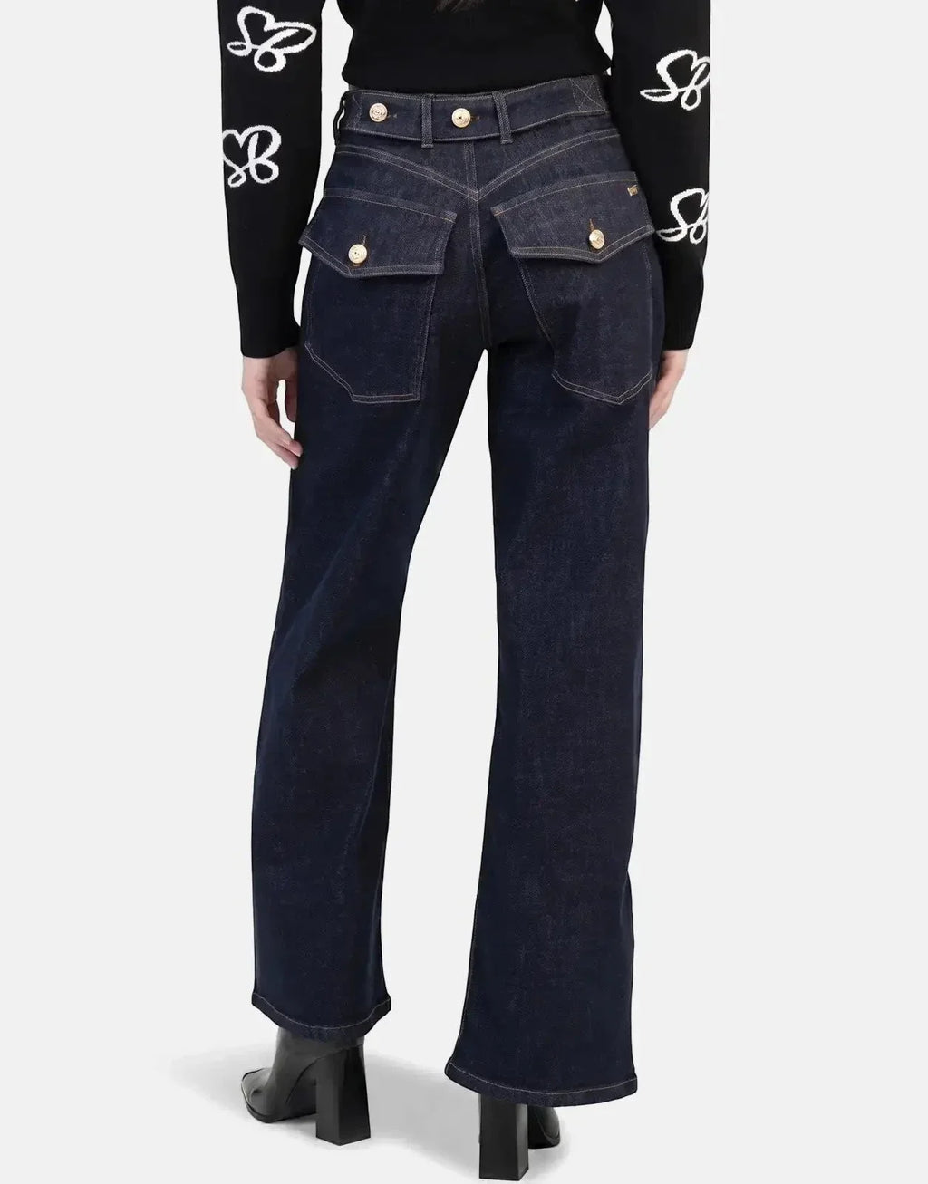 Sissy Boy Kristy Wide Leg High Waist Wide Forever Blue Jeans - view 2