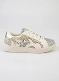 Sissy Boy Marguerite All Over Glitter Cream Sneakers