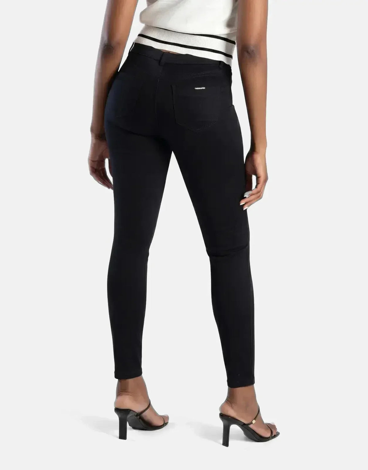 Sissy Boy Robyn Black Sateen Mid Waist Skinny Jeans - view 2