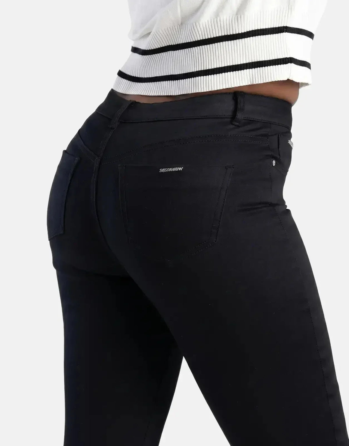 Sissy Boy Robyn Black Sateen Mid Waist Skinny Jeans - view 3