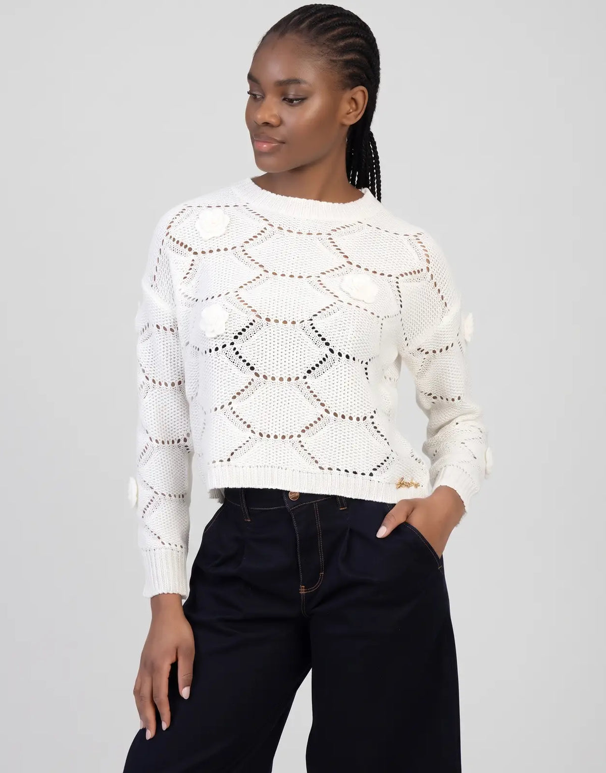 Sissy Boy Wallflower Knit Off White Jersey - view 3