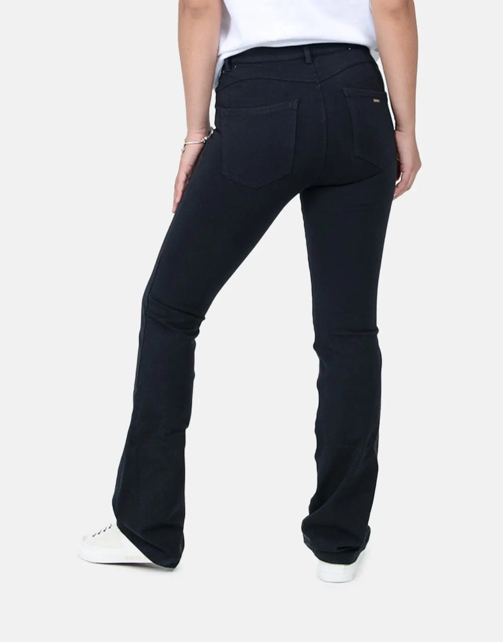 Sissy Boy Zip Knit High Waisted Black Denim Bootleg Jeans - view 2