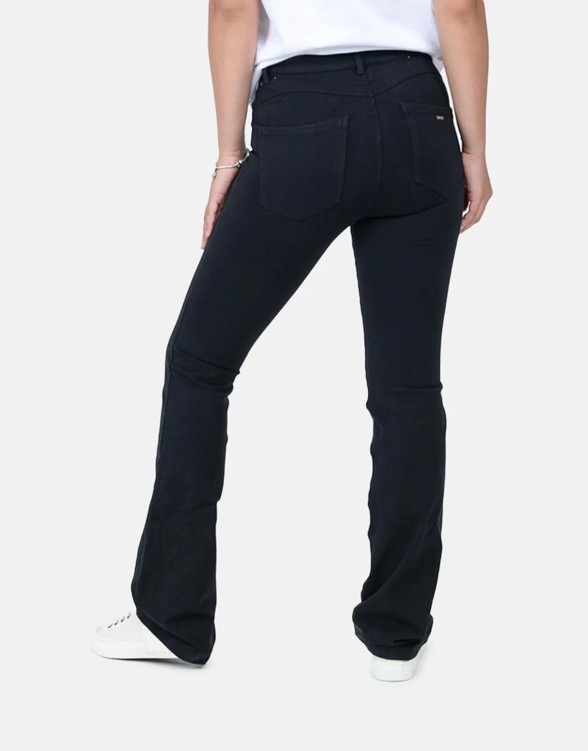 Sissy Boy Zip Knit High Waisted Black Denim Bootleg Jeans - view 2