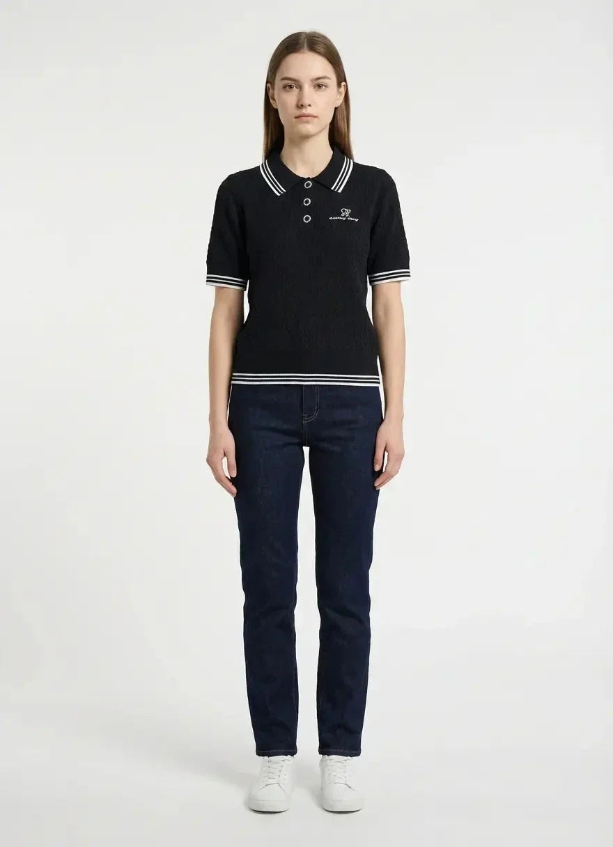 Sissy Boy Knit Logo Black Polo Shirt - view 5