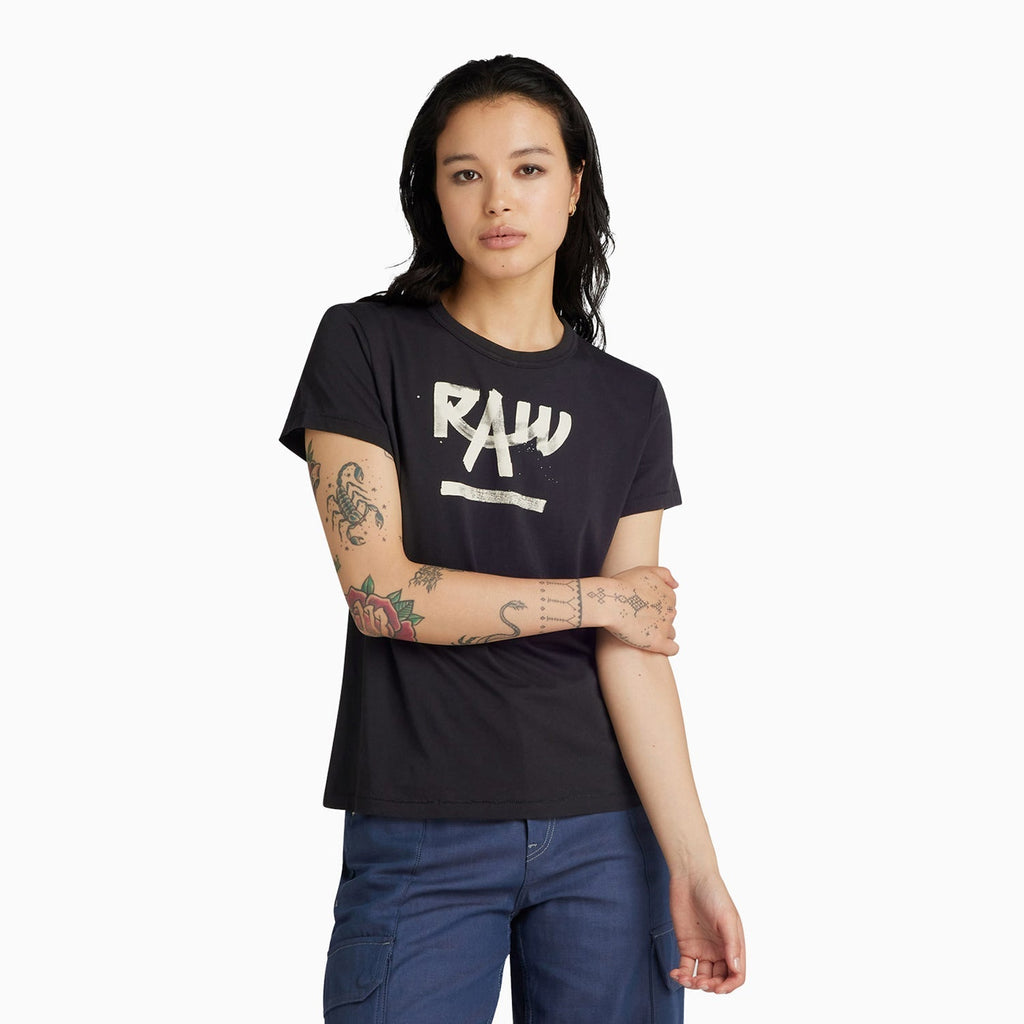 Women's Calligraphy Graphic Short Sleeve T-Shirt