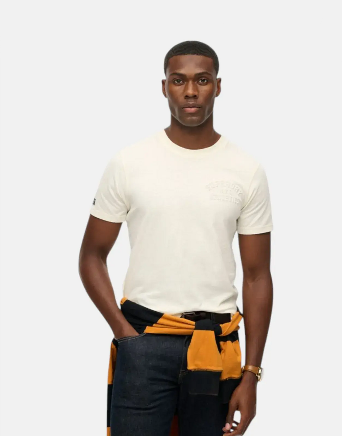 Superdry Athletic Emboss Relaxed Bone White T-Shirt