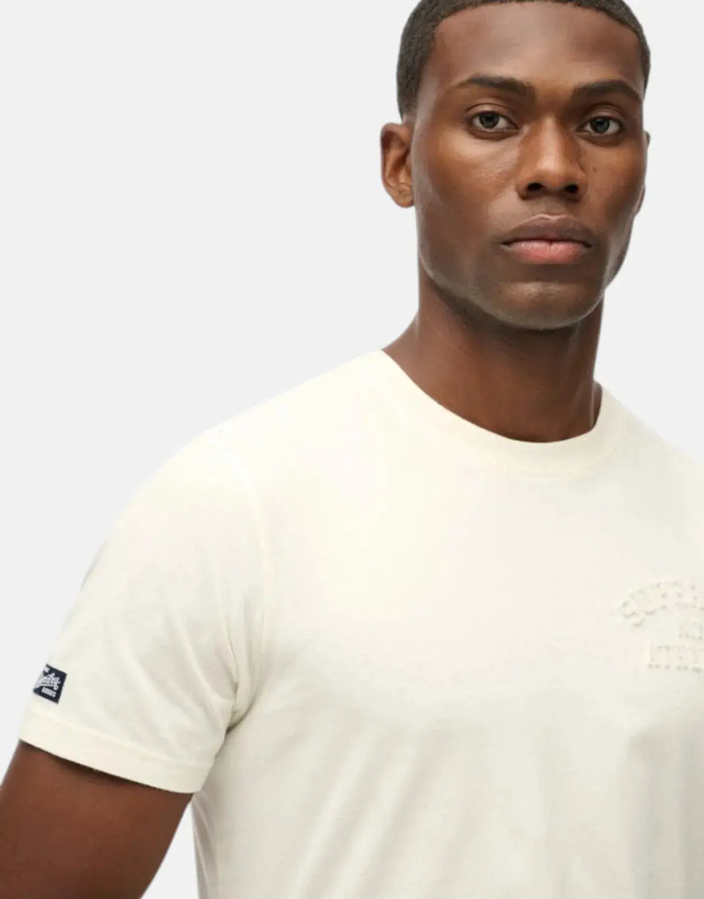 Superdry Athletic Emboss Relaxed Bone White T-Shirt - view 3
