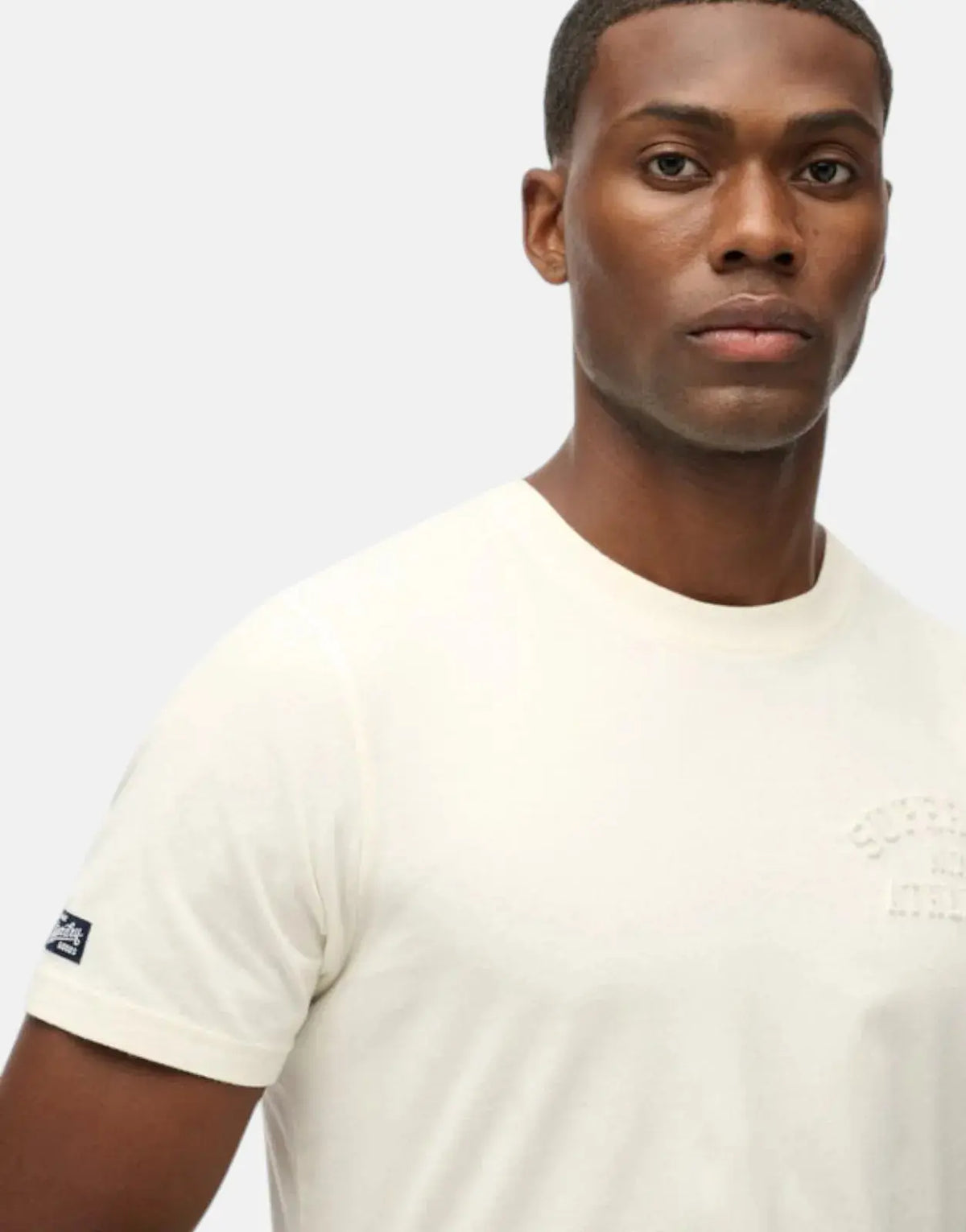 Superdry Athletic Emboss Relaxed Bone White T-Shirt - view 3