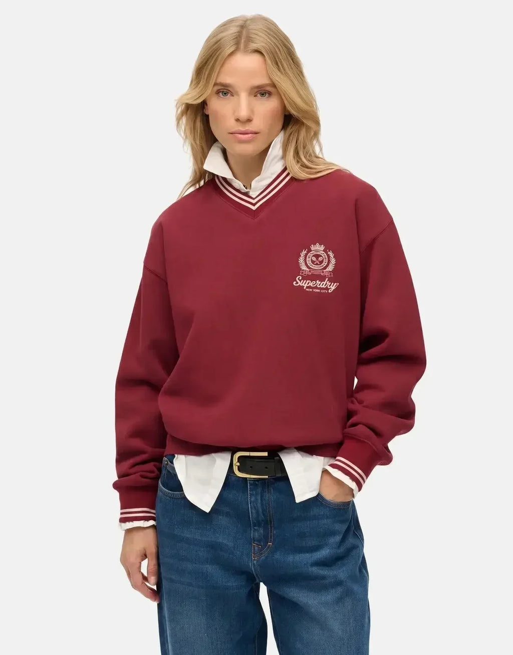 Superdry Country Club Loose Crew Stanton Red Sweatshirt