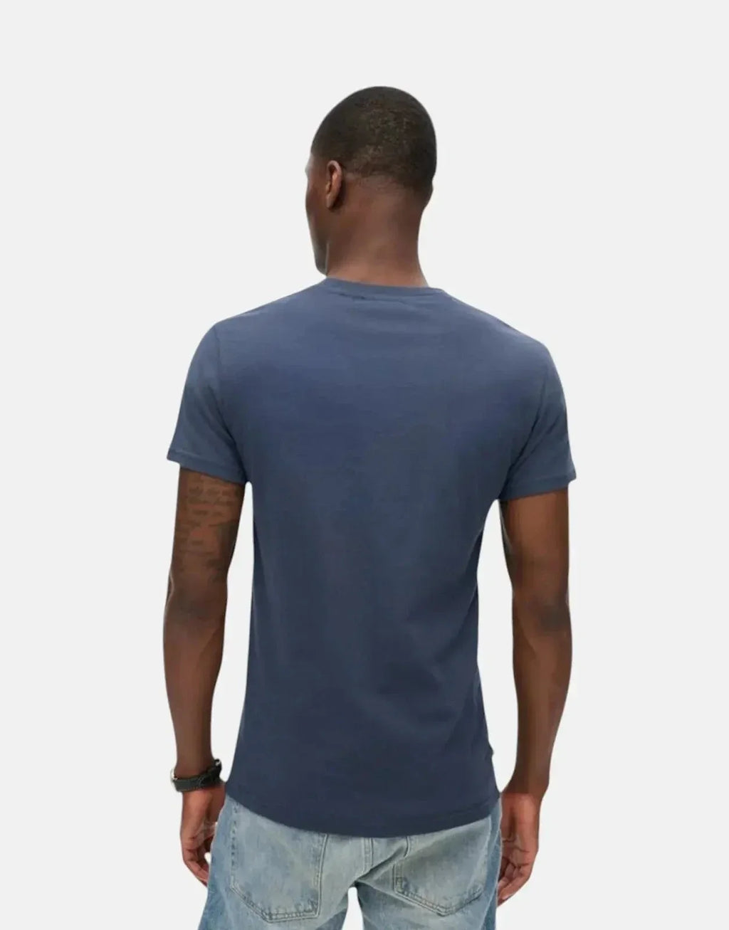 Superdry Essential Logo EMB Navy/Fluro T-Shirt - view 2