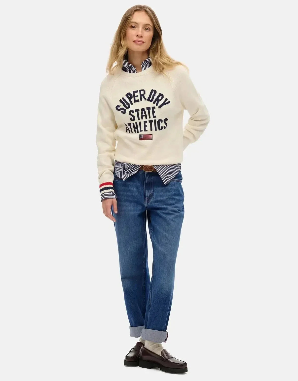 Superdry Slouchy Intarsia Graphic Desert Bone Offwhite Knitwear - view 4