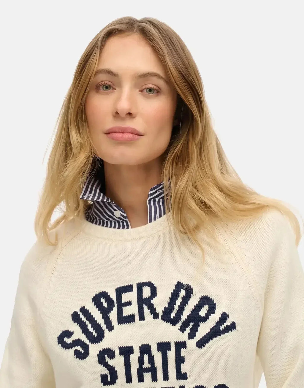 Superdry Slouchy Intarsia Graphic Desert Bone Offwhite Knitwear - view 3