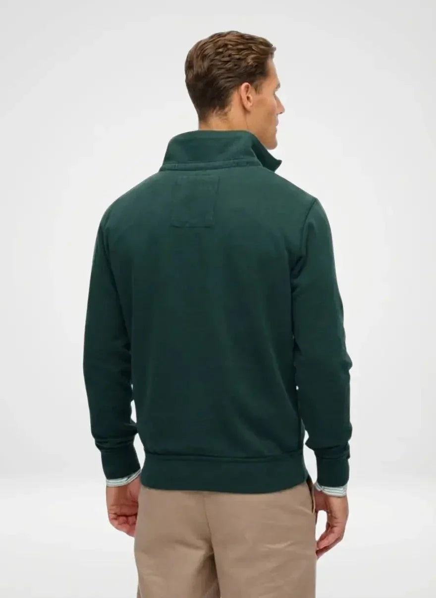 Superdry Vintage Athletic Zip Henley Eagle Green Sweatshirt - view 2