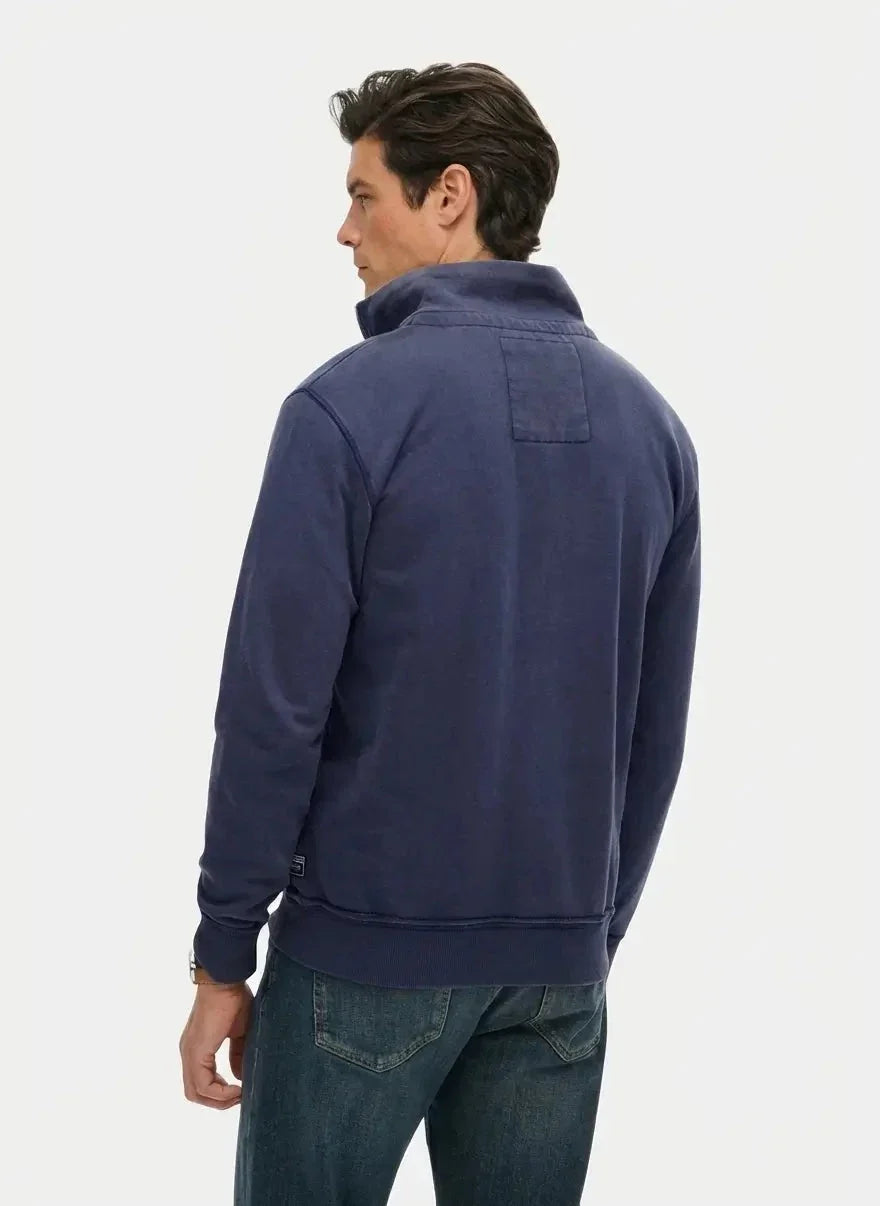 Superdry Vintage Athletic Zip Henley Lauren Navy Sweatshirt - view 2