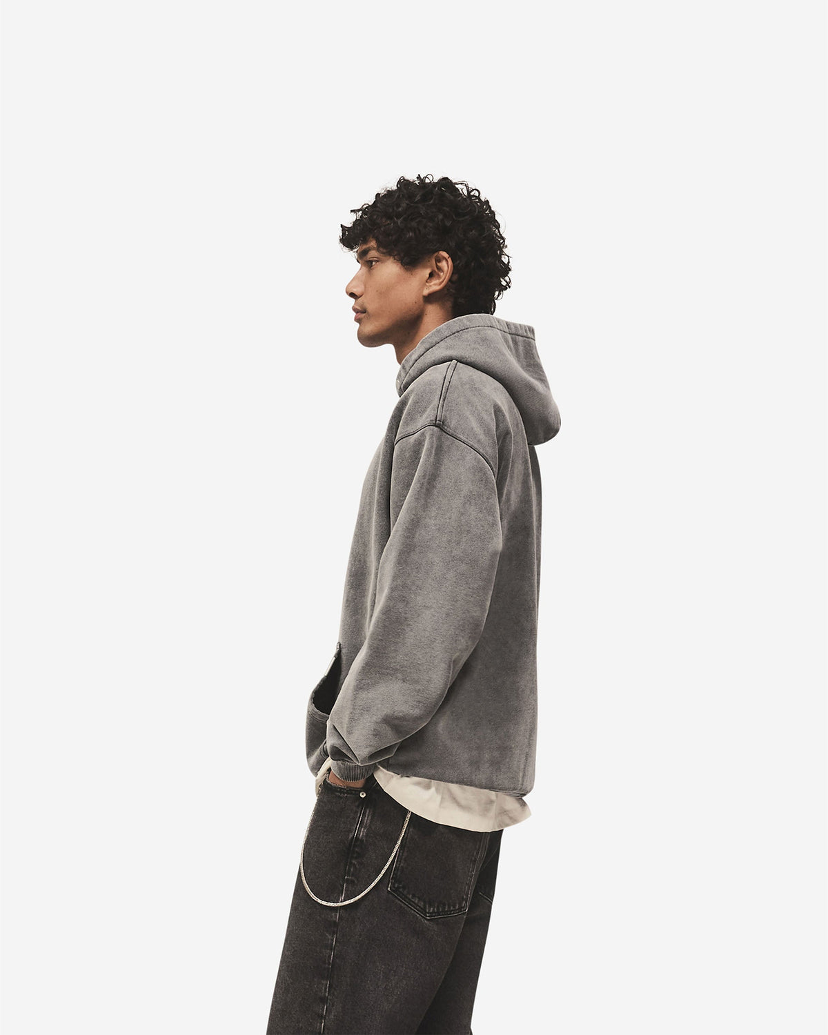 Script Logo Hoodie - Vintage Grey