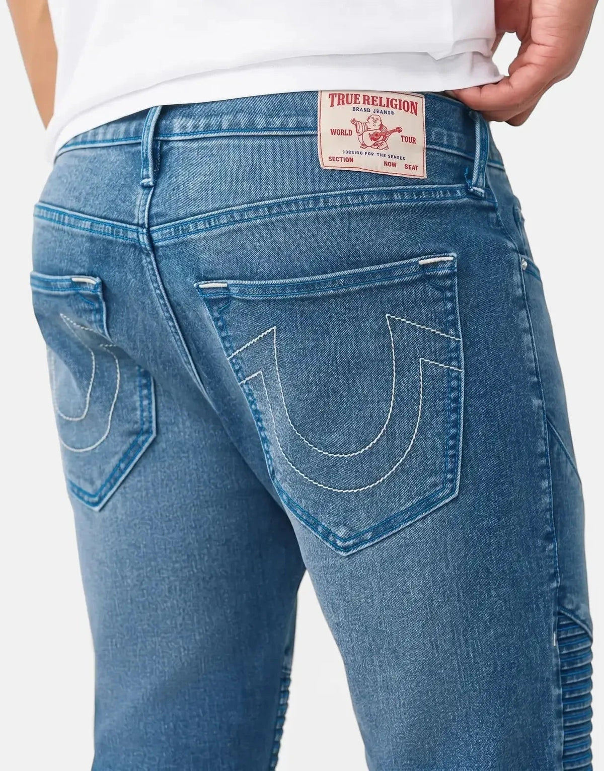 True Religion Rocco Skinny Biker Jeans Blue - view 3