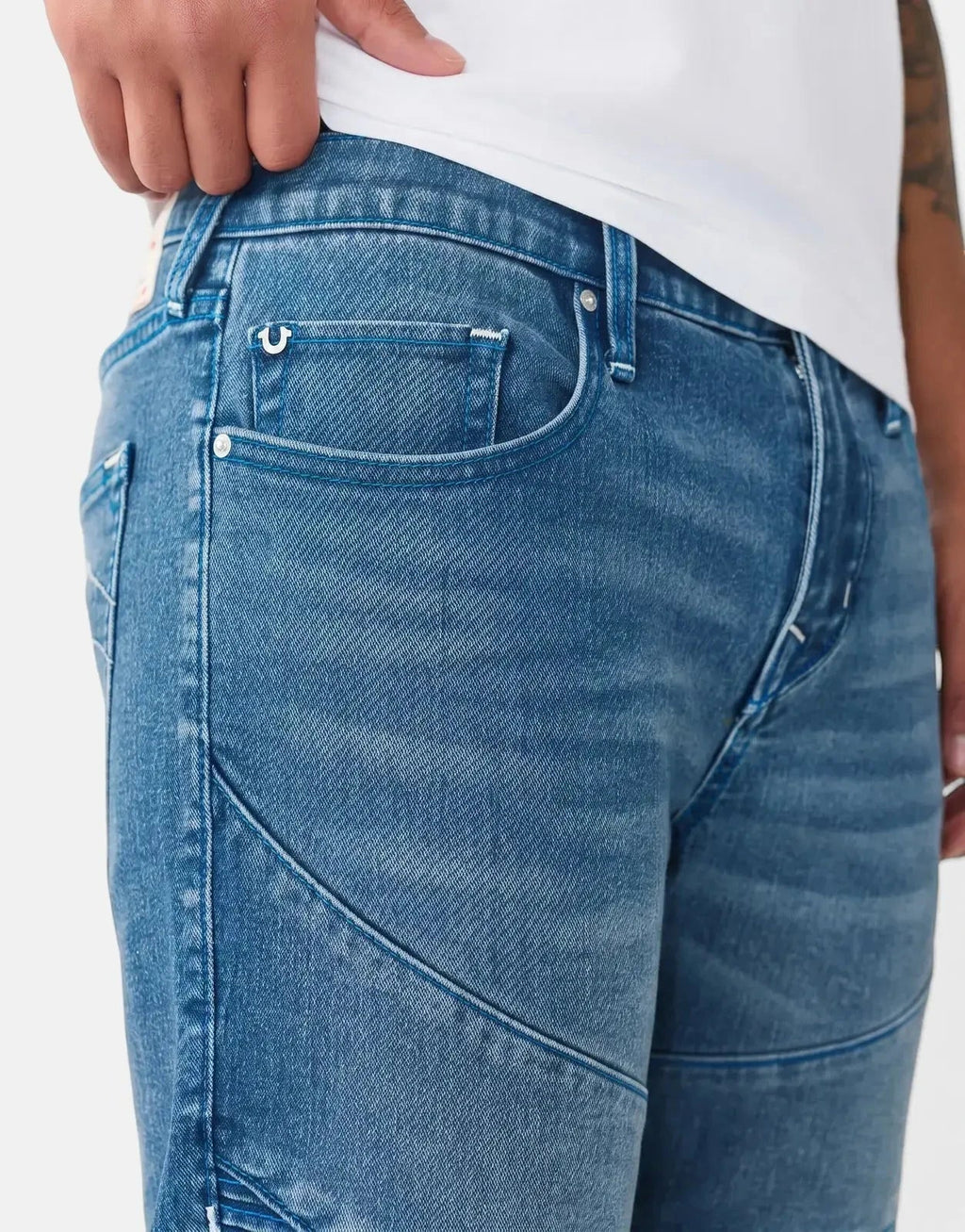 True Religion Rocco Skinny Biker Jeans Blue - view 4
