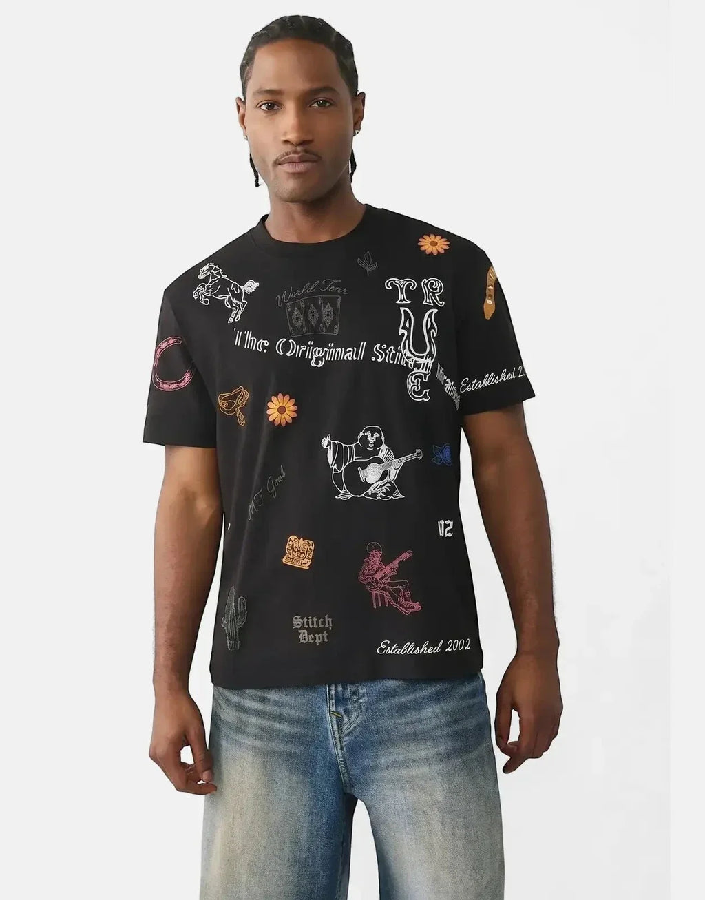 True Religion Western Doodle T-Shirt Black