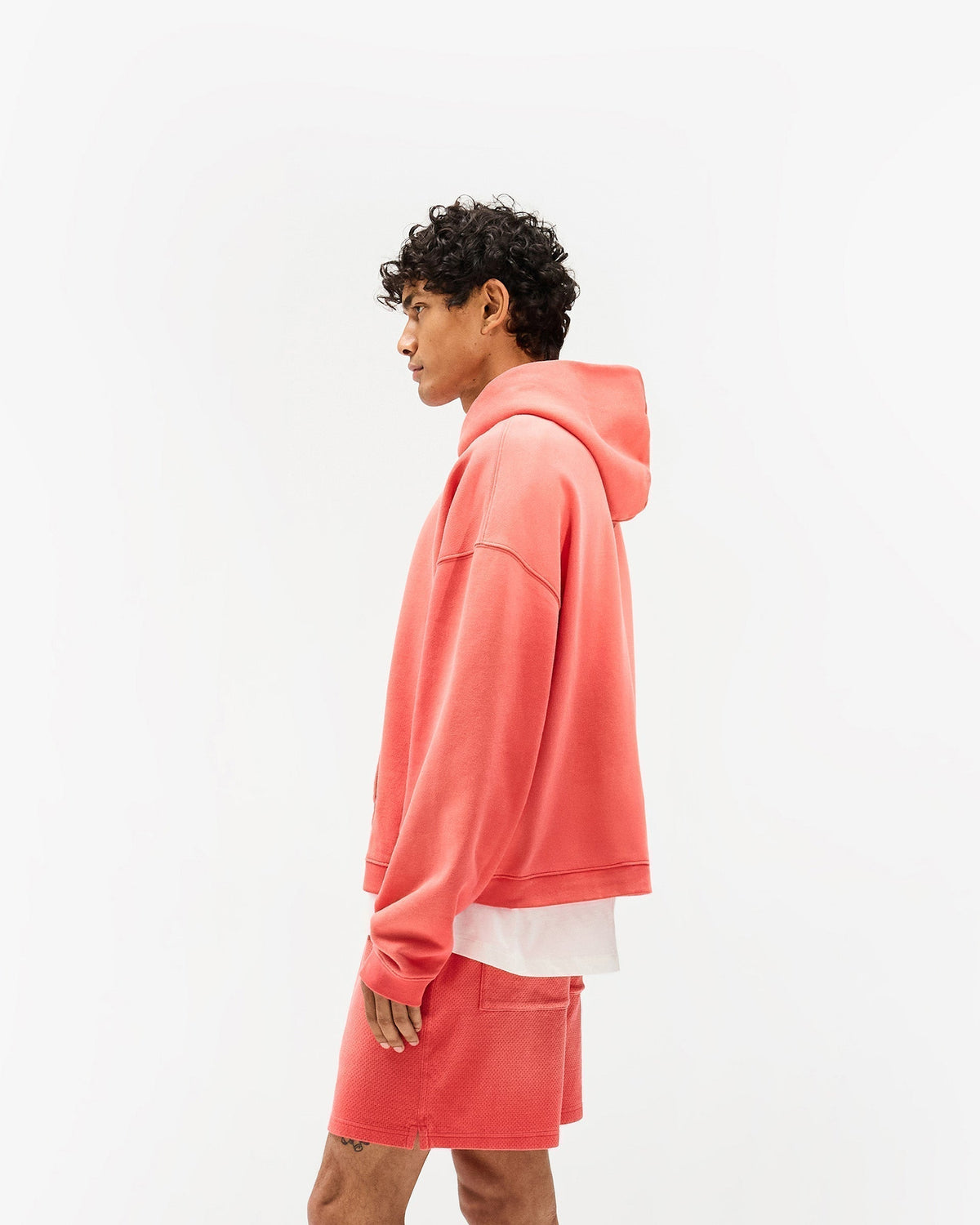 Initial Boxy Hoodie - Vintage Red