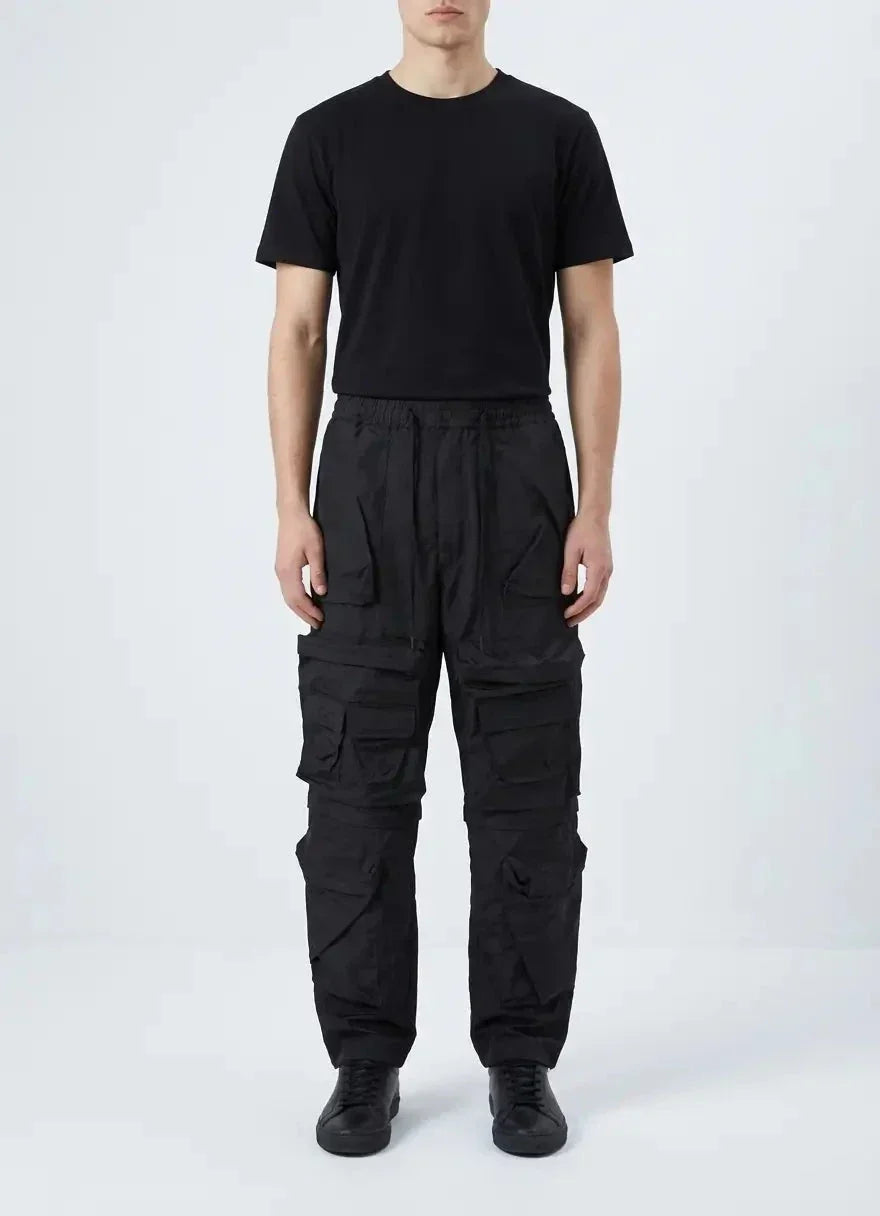 Vialli General Black Baggy Fit Cargo Pants