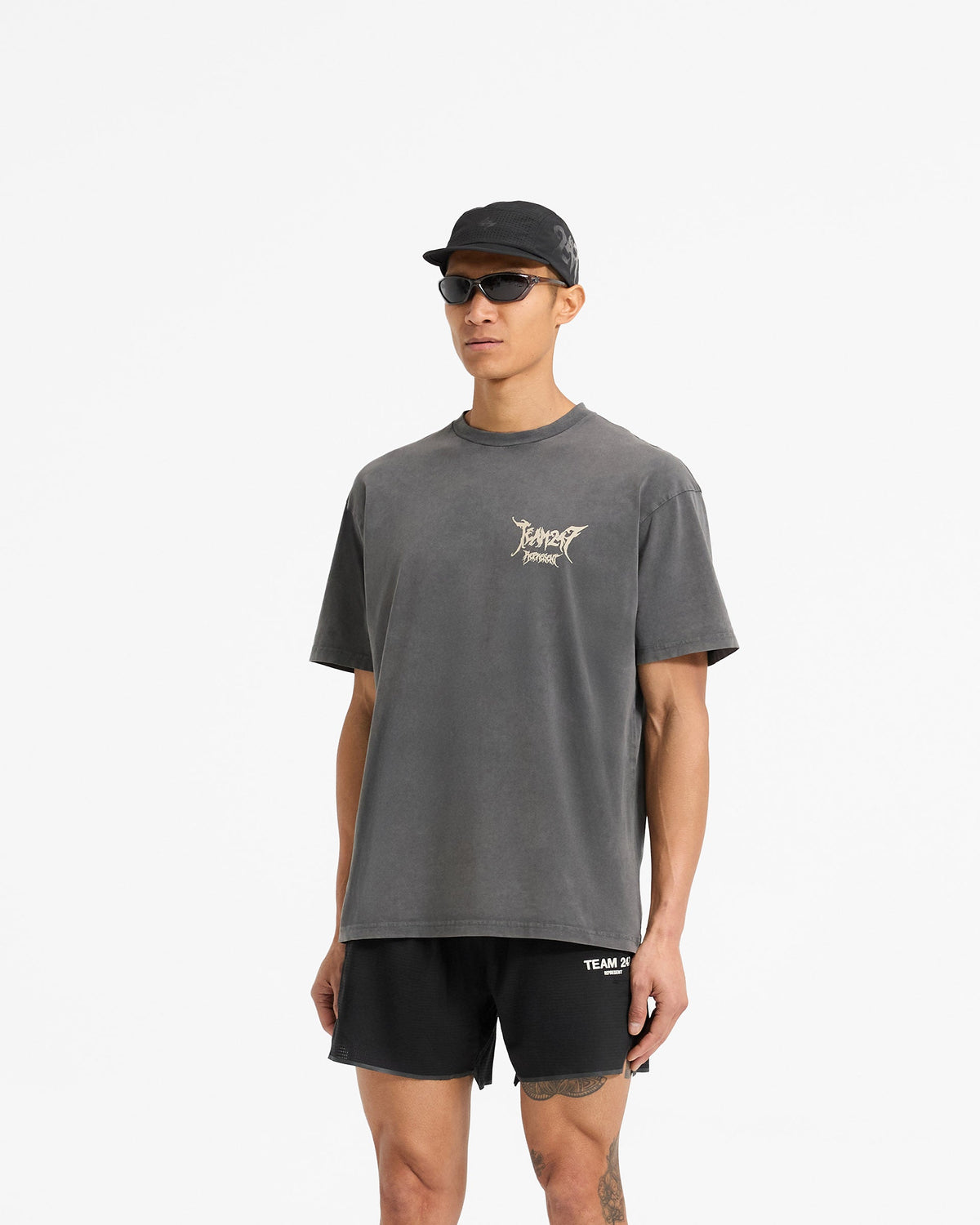Team 247 X END Oversized T-Shirt - Washed Grey