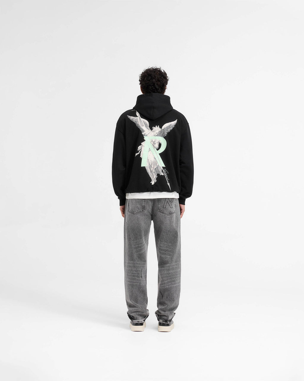 Archangel Initial Hoodie - Jet Black